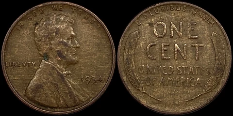 Woody - 1934 Wheat Cent Penny - Improper Alloy Mix Error - Nice Wood Grain! Cover