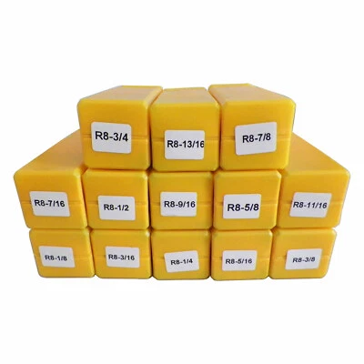 Z LIVE CENTER R8 COLLET SET 1/8" to 7/8" (13 PCs) PRIME QUALITY T.I.R 0.0003" ZLIVECENTER