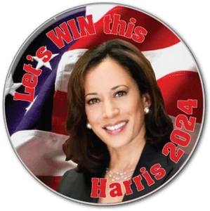 KAMALA HARRIS #1 CAMPAIGN 2024 3" PIN BACK BUTTON FOR USA PRESIDENT QUANTITY 12 - Picture 1 of 2