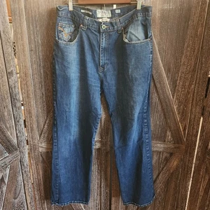 Ecko Unltd Jeans Men's 36x32 Blue Denim Jeans Relaxed Fit Hang Em High Straight - Picture 1 of 10