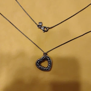 David Yurman klassische Halskette mit Kabel-Herzanhänger Sterlingsilber - Bild 1 von 7