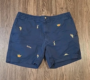 Polo Ralph Lauren klassische Passform bestickt Aloha Hula Mädchen marineblau Shorts Gr. XL - Bild 1 von 6