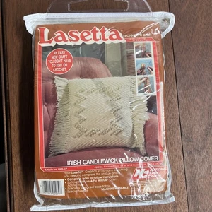 Kit artesanal de hilo Lasetta de colección marfil irlandés Candlewick funda de almohada proyecto nuevo de stock - Imagen 1 de 11