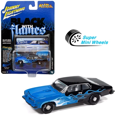Pontiac GTO 1974 Johnny Lightning 1:64 (negro y azul con llamas) Foto 1 de 2
