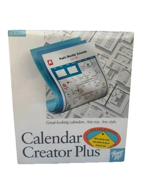 Calendar Creator Plus for Windows Power Up Software Vintage 30201-B NEW SEALED - Image 1 of 4
