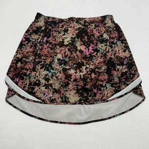 "Falda de tiro alto Lululemon Hotty Hot *Long para mujer 8 negra floral multi forrada 4""" - Imagen 1 de 7