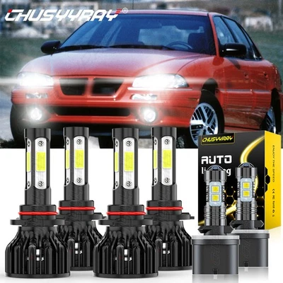 For Pontiac Grand AM 1992-1998 6X 6000K LED Headlight Hi/Lo Beam Fog Light Bulbs - Image 1 of 4