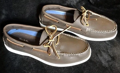  Thom McAn Lace Up Brown Leather Boat Preppy Shoes Mens SZ 7.5 - Image 1 of 4