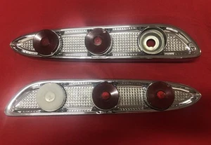 1959 Edsel Right & Left Tail Light Chrome Housing Bezel ERST-59 OEM Taillights - Picture 1 of 10