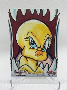 2024 Fleer Retro Looney Tunes Tweety Sketch Card 1/1 Auto Art Jesse Lundberg - Picture 1 of 10