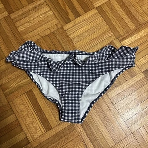 NUOVO J. Bikini girocollo fondo L con volant gingham crepé - Foto 1 di 4