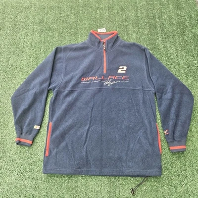 Rusty Wallace.. Chase Authentics Nascar 1/4 zíper - Poliéster marinho médio - Imagem 1 de 3