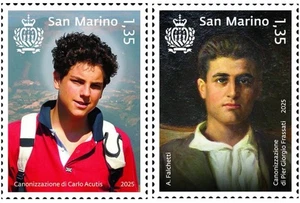 SAN MARINO 2025 CARLO ACUTIS PIER GIORGIO FRASSATI 2 FRANCOBOLLI NUOVI - Imagen 1 de 1