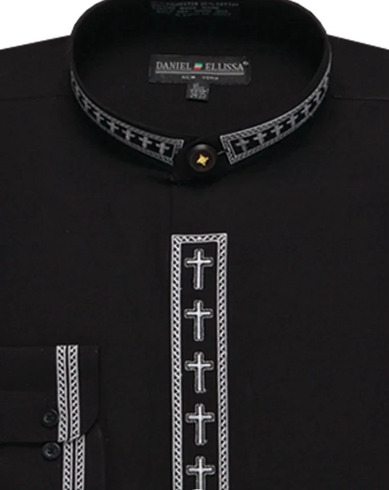 Camicie Cross Clergy nuove per uomo - NERO/BIANCO - Immagine 1 di 1