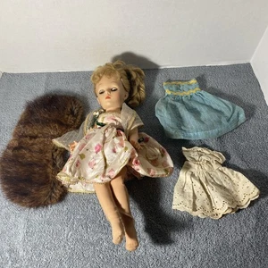 Vintage Eegee 15" Mädchen Puppe mit Original Kleid & Schlafaugen ~ schön! - Bild 1 von 24