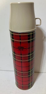 Vintage King-Seeley Thermos 2442 Red Black Plaid 13 1/2" Tall - Picture 1 of 11