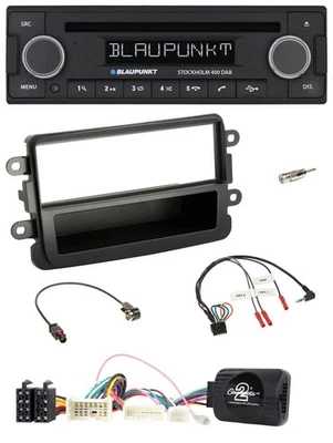 Blaupunkt Lenkrad Bluetooth DAB CD USB Autoradio für Dacia ab 2012 schwarz - Bild 1 von 4