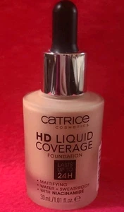 CATRICE HD LIQUID COVERAGE FOUNDATION IN SHADE LIGHT BEIGE FULLSIZE 1.01 OZ NEW - Picture 1 of 5