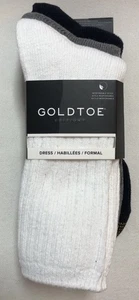GoldToe Edition Men's Dress Socks 3-Pack Ribbed Crew - Neutral Tones - Picture 1 of 5