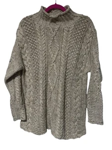 Vintage EXPRESS TRICoT Handknitted sweater sz M Tan Cream Beige - Picture 1 of 5