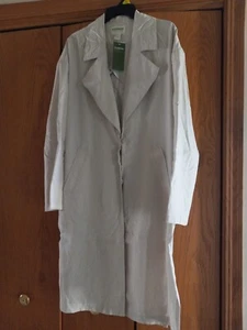 NEW H&M Conscious Collection Women's Off White Light Over Coat Size 4 - Imagen 1 de 3
