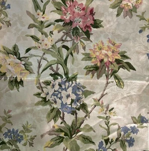 Vintage P Kaufmann Blumen Stoff 8 Jahre Baumwolle Jacquard Gardine Polster Shabby Landhaus - Bild 1 von 5