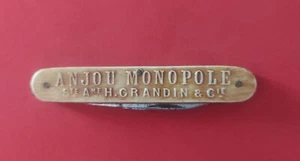 Canif Pliant Publicitaire vin ANJOU MONOPOLE Ste Ame H. GRANDIN & Co INGRANDES - Imagen 1 de 8