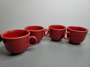 Fiesta Homer Laughlin Fiestaware Taza Roja Té Café Juego de 4 - Imagen 1 de 6