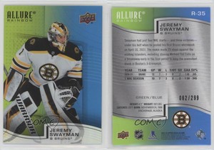 2021-22 Upper Deck Allure Rainbow Green Blue /299 Jeremy Swayman #R-35 Rookie RC