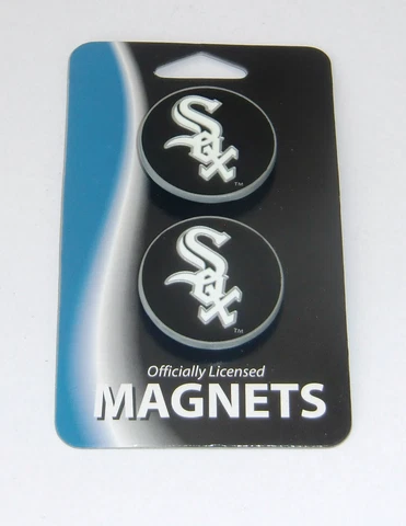 Chicago White Sox Set of Two - 1.25" Hand Painted Magnets Licensed MLB Baseball Cover