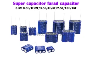Super Kondensator Farad Kombi Typ 5,5V 0,5F 1F 2F 3,5F 4F 5F 7,5F 10F 15F - Bild 1 von 17