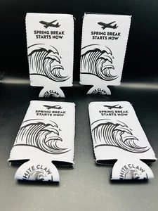 White Claw Hard Seltzer Spring Break Lot of Four (4) 12 oz Can Koozies Cozy New - Foto 1 di 3