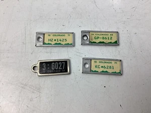 Vintage DAV Mini License Plate Tags Keychain, Colorado, Lot of 4 - Picture 1 of 4