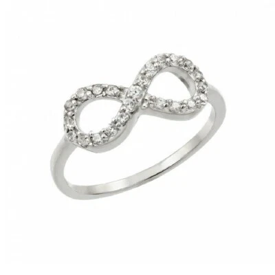 Sterling Silber CZ Steine Unendlichkeit Damenring - Bild 1 von 2