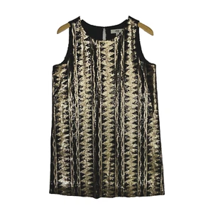 Jack BB Dakota Dress Womens M Black Gold All Over Sequins Formal Retro Cocktail - Picture 1 of 17