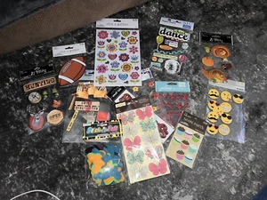 Assorted Scrapbook Stickers Lot Full/partial Sheets - 130+ - Picture 1 of 4