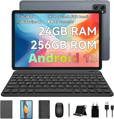 Tablet PC LitePad 2025 24 GB + 256 GB Android 13 con teclado, mouse, estuche - Paquete Foto 1 de 4