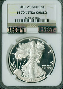 2005-W SILVER EAGLE NGC PF 70 UHCam  MAC SPOTLESS AUCTION *