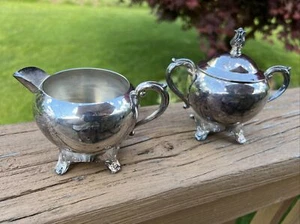 Vintage FB Rogers Silver Co. Silver Plate Sugar Bowl And Creamer Set - Picture 1 of 7