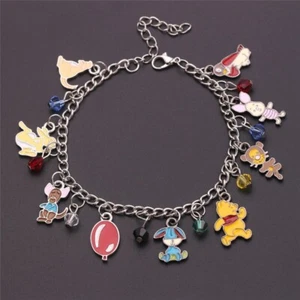 Cartoon Winnie The Pooh Piglet Tigger Eeyore Bangle Charm Bracelet Gift - Picture 1 of 7