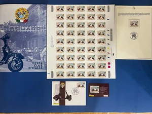 2024VESPA francobolli" foglio intero R" Folder Bollettino tessera e cartolina - Foto 1 di 1