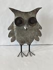 Galvanized Metal Decorative Owl - 12 Inches Tall