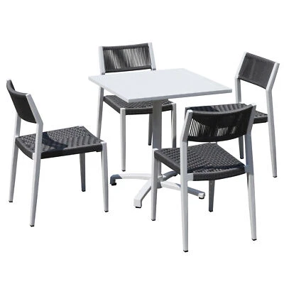 Terrassenset Sol 5 teilig - Klapptisch  und 4x Stapelstuhl aus - Bild 1 von 4