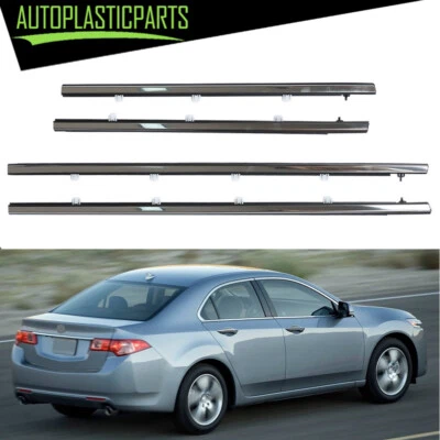 Cinturón de sellado para molduras de ventana exterior de automóvil 4 piezas para Acura TSX 2009-2014 Foto 1 de 4