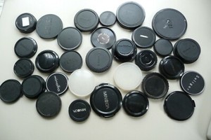 Lens caps 31 pieces OLYMPUS MIMOLTA CANON ELMO PENTAX TAMRON OSAWA TARON  .X88