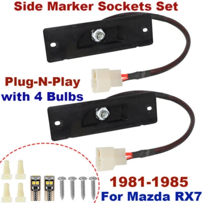Front / Rear Side Marker Sockets with Bulbs For 1981-1985 Mazda RX7 Plug-N-Play — 第 1/4 张图片