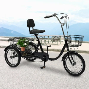 Tricycle Bicycle Seniors Adult 3 Wheel Tricycle With Basket Tricycle Bike 16 Inch - Picture 1 of 13