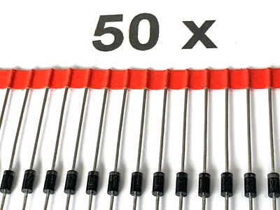 TAIWAN SEMICONDUCTOR 1N4007, Gleichichterdiode, 1A, 1000V, DO41, 1N4007G, Taiwan Semicond., 50 Stück