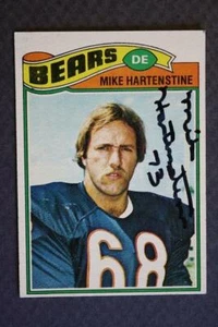Tarjeta de fútbol americano Topps 1977 autografiada firmada por Mike Hartenstine estrella de los Chicago Bears! - Imagen 1 de 1