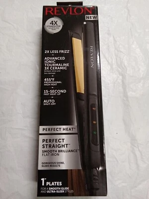 REVLON Flat Iron 4X Straighter (BLACK) 1" Inch Plates - Image 1 of 4